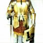 Medieval Templar Armour Suit with Sword Knights Wearable Brass Finish Armor Suit