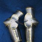 Medieval Knight Warrior Larp Milan Pair Of Bracers Arm Hand Guard steel 18 Gauge