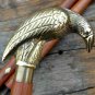 Victorian Nautical Brass Crow Head Handle Vintage Wooden Walking Stick Canes 36"