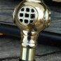 37" Nautical Style Brass Diving helmet Head Handle Vintage Wooden Walking Stick
