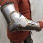 Medieval Knight Warrior Larp Pair Of Bracers Arm Hand Guard Steel Protection