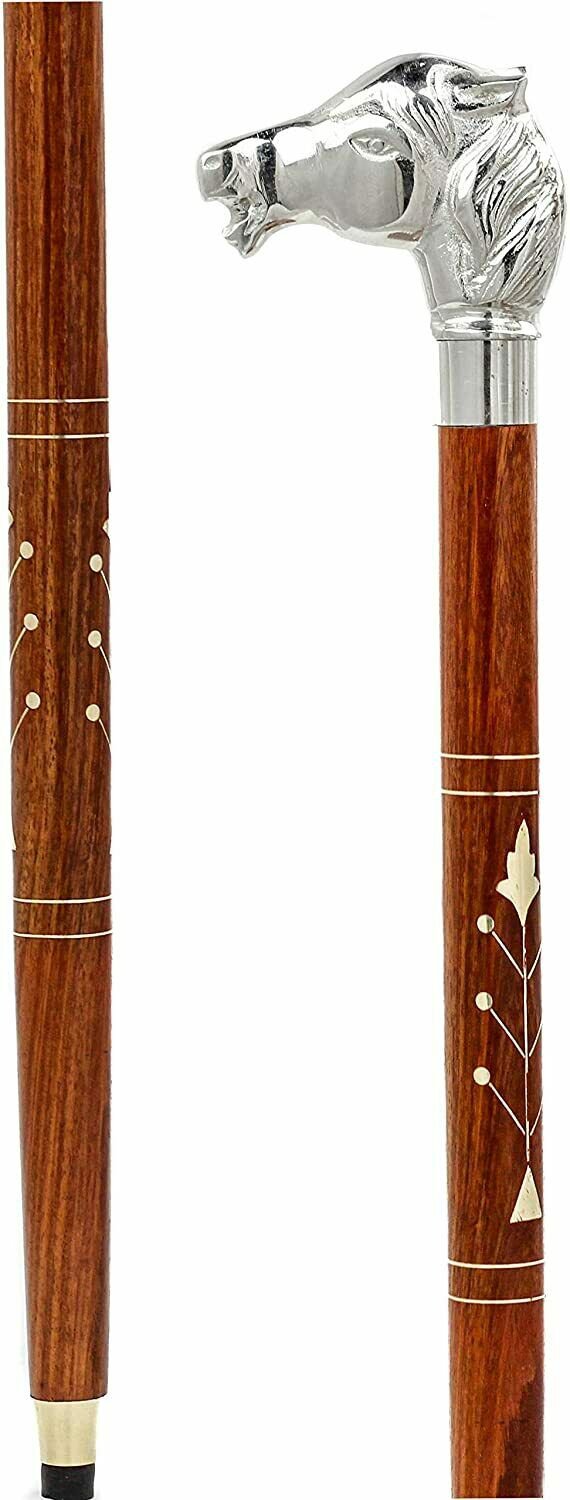 Victorian Horse Head Handle Stick Nautical Vintage Wooden Walking Stick