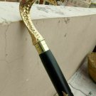 Nautical Vintage Brass Snake Design Head Handle Wooden Walking Stick 36" ~ Gift