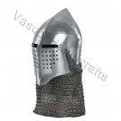 Hand-Forged Steel VIKING HELMET w/Chainmail -- Close/medieval/dark age/sca/armor Hand-Forged Steel VIKING HELMET w/Chainmail -- Close/medieval/dark age/sca/armor