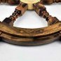 30'' Burned Antique Prosess Gaston Turcotte Steering Wooden Brass Captain Wheel