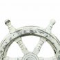 Nautical Wooden Ship Steering Wheel Pirate Decor Brass Fishing White Wall Boat