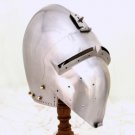 Medieval Cylindrical hand Forged Helmet ~Enclosed helmet~Larp~knight~ Crusader