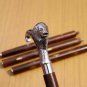 37" Nautical Style Brass Lion Head Handle Vintage Wooden Walking Brown Stick