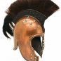 Medieval Warrior Spartan Brand Punk Trojan Helmet w/ Ponytail & Leather Liner
