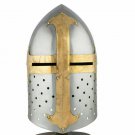 Hand-Forged Medieval Great Oval Templar Helmet ~ sca~jousting~helm~knight~armor