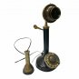 Vintage Antique Brass Candle Stick Telephone Rotary Dial Working Telephone