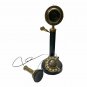 Vintage Antique Brass Candle Stick Telephone Rotary Dial Working Telephone