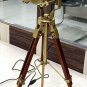 Vintage Brass Antique Nautical Searchlight Floor Lamp Spot Light Tripod Stand