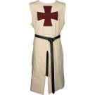 Medieval Crusader Templar Tunic Knight Red sign White Surcoat Cloak Larp costume