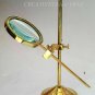 Vintage Brass Table Marine Magnifier Magnifying Reading Glass W Nautical Stand