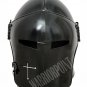 Medieval Barbuta black Knight Templar Armour helmet Free Shipping & Stand