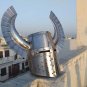 Halloween Medieval Templar Warrior Helmet SCA LARP Knight Helmet with Stand