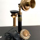 Antique Handmade Brass Phone Candlestick Telephone Rotary Dial Vintage Home Deco Antique Handmade Brass Phone Candlestick Telephone Rotary Dial Vintage Home Deco