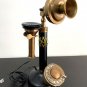Antique Handmade Brass Phone Candlestick Telephone Rotary Dial Vintage Home Deco
