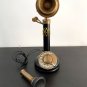 Antique Handmade Brass Phone Candlestick Telephone Rotary Dial Vintage Home Deco