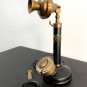 Antique Handmade Brass Phone Candlestick Telephone Rotary Dial Vintage Home Deco