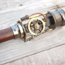 Antique Retro Style Live Steam Engine Model Cane Wood Walking Stick Brass Stave