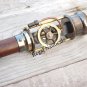 Antique Retro Style Live Steam Engine Model Cane Wood Walking Stick Brass Stave
