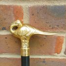 Antique Brass Hercules Poirot Swan style Head Handle Vintage walking cane stick