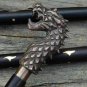 Unique Brown Dragon Handle Walking Stick Carved Wooden Cane For Men Women Gift