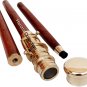 Walking Stick With Brass Telescope Foldable Hidden Spy Gift Wooden Cane Nautical