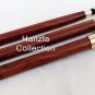 Walking Stick With Brass Telescope Foldable Hidden Spy Gift Wooden Cane Nautical