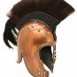 Medieval Warrior Spartan 300 steel Trojan Helmet w/ Ponytail & Leather Liner