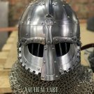 Halloween Medieval Steel Viking Vendel Helmet With Chainmail, SCA/ LARP Helmet Halloween Medieval Steel Viking Vendel Helmet With Chainmail, SCA/ LARP Helmet