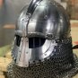 Halloween Medieval Steel Viking Vendel Helmet With Chainmail, SCA/ LARP Helmet