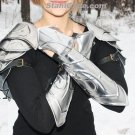 Halloween Medieval Armor Suit Knight 18 G Steel Larp Bracers set with Pauldrons Halloween Medieval Armor Suit Knight 18 G Steel Larp Bracers set with Pauldrons