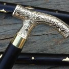 New Brass Head Handle designer Canes Vintage Victorian Black Walking Stick 39"