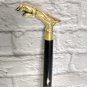 Vintage Jaquar Brass Head Handle walking stick Victorian Black Walking Cane