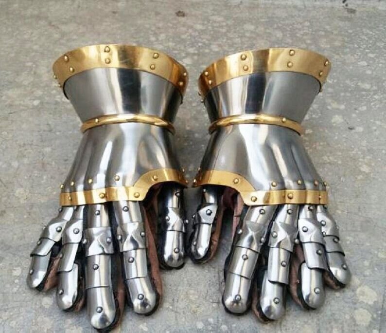 Medieval Armor Steel Gauntlets Late Gothic Knight Finger Gloves SCA ...