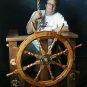 36"Captain Boat Gaston Turcotte Wheel Carved Steering Brass wooden Ship Wheel