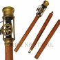 Retro Style Live Steam Engine Model Wooden Walking Cane Stick Brass Stave