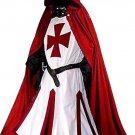 Medieval Crusader Templar Tunic Knight Red White Surcoat Cloak costume clothe Medieval Crusader Templar Tunic Knight Red White Surcoat Cloak costume clothe