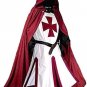 Medieval Crusader Templar Tunic Knight Red White Surcoat Cloak costume clothe
