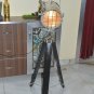 Nautical Searchlight Theater Spotlight Floor Lamp Revolving Tripod Full Chrome