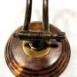 Antique Glass Magnifying Wooden Stand Brass Vintage Magnifier Desktop Nautical