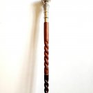 Brass Antique Knob Head Handle Spiral Wooden Walking Stick Cane Christmas Gifts Brass Antique Knob Head Handle Spiral Wooden Walking Stick Cane Christmas Gifts