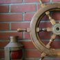 18'' Ship Wheel Wooden Steering Wheel Captain Boat Gaston Turcotte Carved Decor