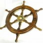 18'' Ship Wheel Wooden Steering Wheel Captain Boat Gaston Turcotte Carved Decor