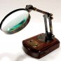 Desktop Magnifying Glass, Nautical Magnifier w/Wooden Stand Movable Lens, Gift