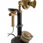 Vintage Candlestick Phone Brass Telephone Wired Landline Rotary Dial Home Decor.