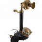 Vintage Candlestick Phone Brass Telephone Wired Landline Rotary Dial Home Decor.